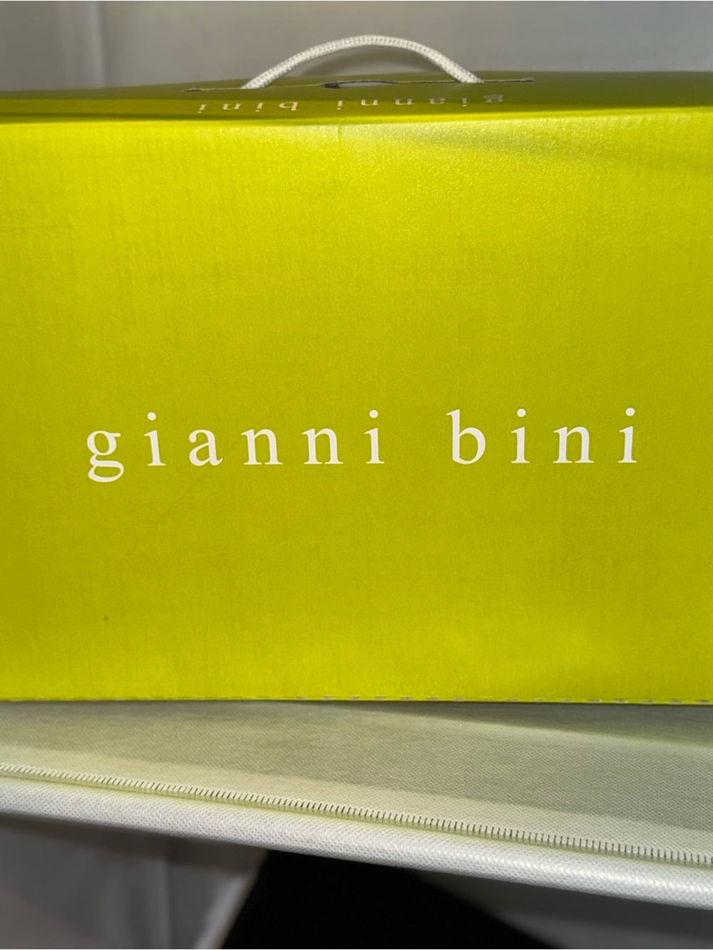 Gianni Bini Bright Lime Green Logo Shoe Box